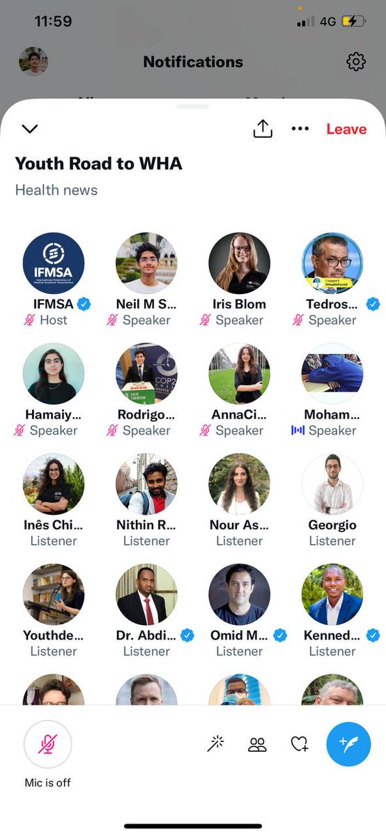 ACieckiewicz's tweet photo. I'm inspired by @IFMSA Twitter space today! We called for meaningful youth engagement and #OneHealth. Big thank you to @DrTedros @gabbystern @DrMariaNeira for joining us and listening to our voices! Getting ready for #WHA72. Veterinary Students are also present! @IVSA_GLOBAL https://t.co/2FmjdBSSvj