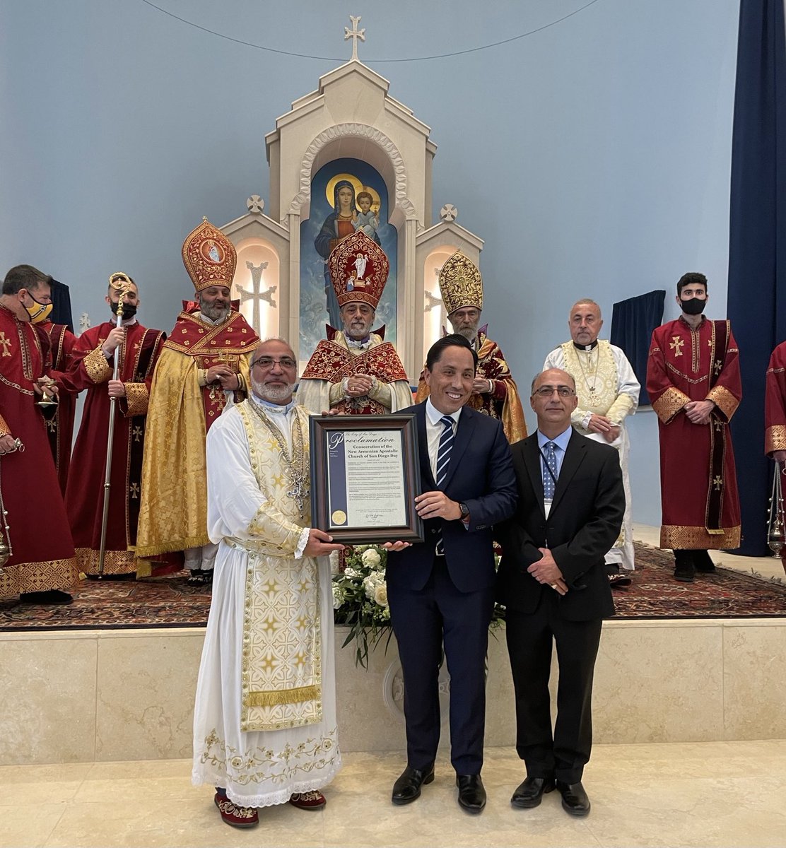 MayorToddGloria's tweet photo. It was an honor to attend the consecration of St. John Garabed Armenian Church. This inspiring place of worship is a symbol of hope and strength for the Armenian community. Congratulations @stjohngarabedsd! https://t.co/29LMQVlVUk