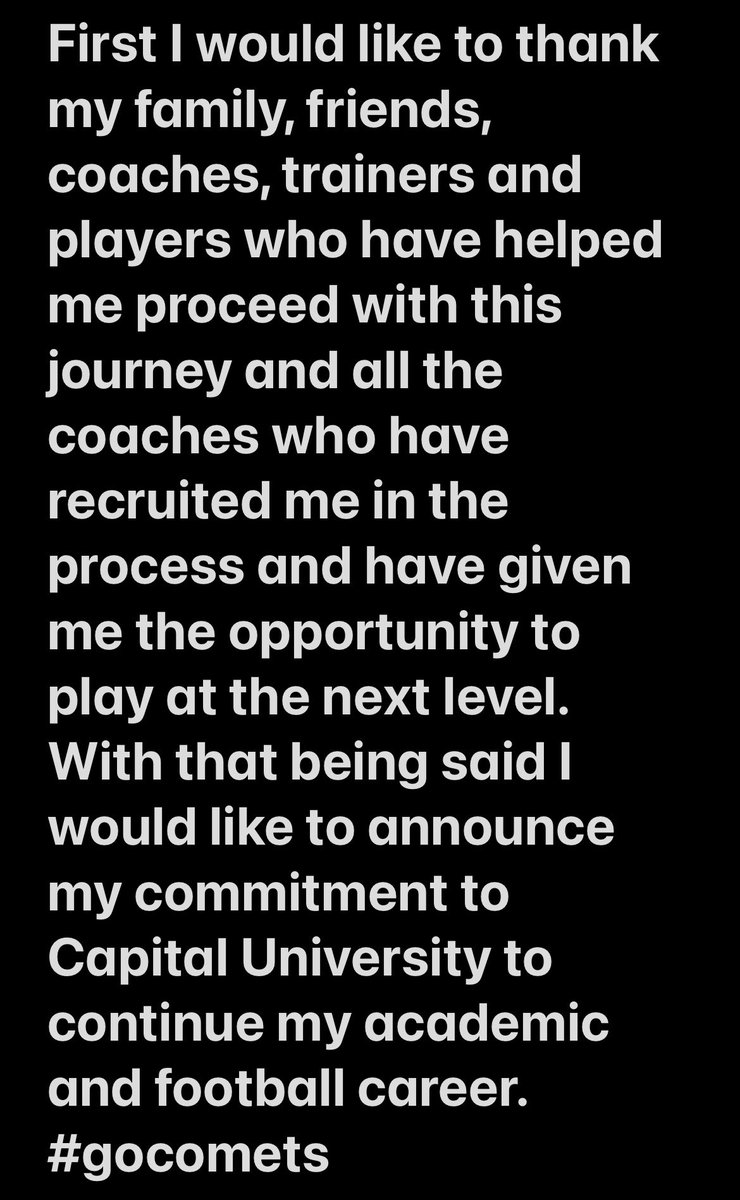chadlugo2's tweet photo. 1000% COMMITTED @CapitalU_FB @Coach_Staats @CoachFoos https://t.co/l13rD4gRtP
