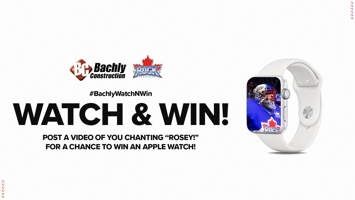 TorontoRockLax's tweet photo. Reply to this tweet with a video of you doing the ROOOSEY! chant at home watching tonight's game on #TSN2 for a chance to win an Apple Watch courtesy of @BachlyConstruct!

Make sure to use #BachlyWatchNWin https://t.co/ZVTIXtDgcP