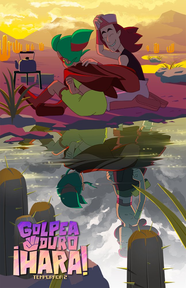 Póster alternativo de Golpea duro Hara temporada 2 🤓 ya disponible por HBO Max y lunes a jueves a las 8pm por Cartoon Network 😌