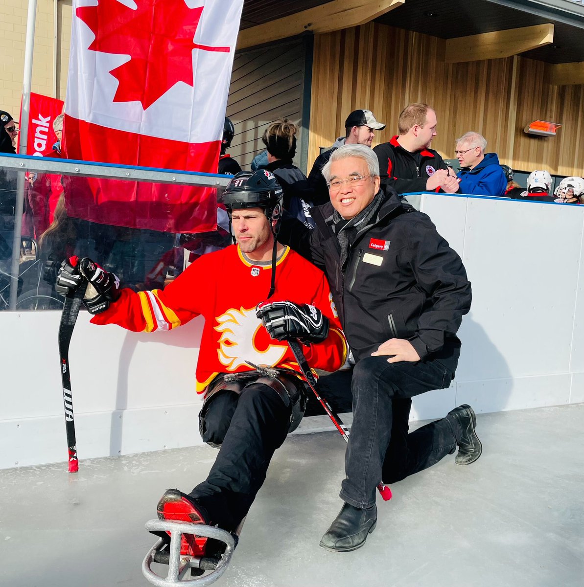 TerryWong4Ward7's tweet photo. Celebrating the first accessible #ODR outdoor hockey rink in #Calgary. Great family community event in #parkdaleyyc #Ward7. We are #removingbarriers thanks to all the wonderful volunteers. #hockeyforall #accessibility #HockeyDay #HNIC #YYCKTW #YYC #communityyyc #Alberta https://t.co/3nFNQ4gTR1