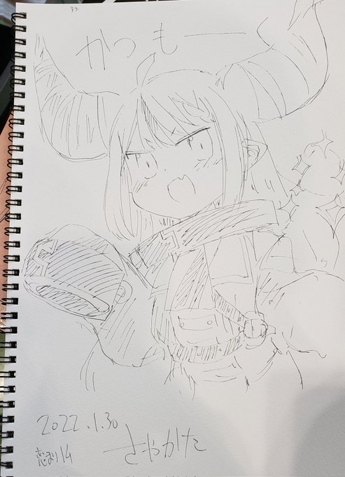 どうして東方イベントで頼まれたスケブがラプラスそーすいっ↑なんですか(電話猫)#Laplus_Artdesu 