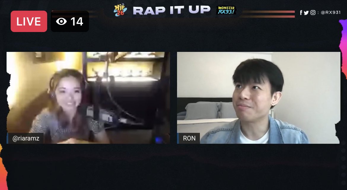 RX931's tweet photo. Get to know Singaporean singer-songwriter, RON as he talks about toxic relationships & setting boundaries on his new song "Push & Pull" LIVE on #RapItUp with @riaramz! π₯πΆ
TUNE IN:
π§ on air β’ https://t.co/t1qd76aCAh β’ Monster mobile app
π» #RX931 livestream channels https://t.co/diQVXDA754