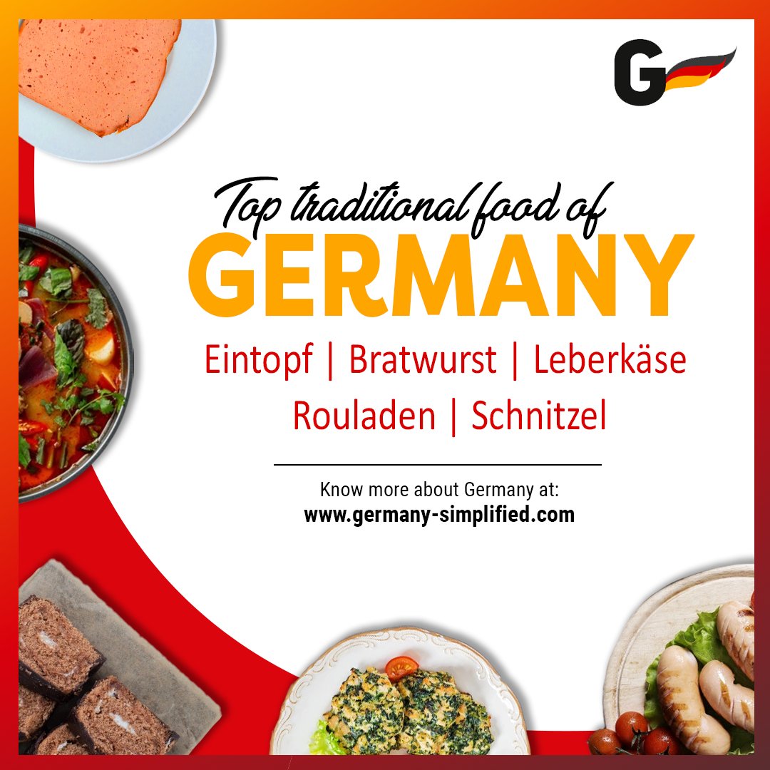 germanysimple's tweet image. Traditional food in Germany is a diverse blend of rich history and appetizing flavor and has a special place in the culinary world. 
.
.
.
.
#GermanySimplified #germany #triptogermany #studyinGermany #germanytourism #Germanpeople #GermanBlogs #GermanFoods