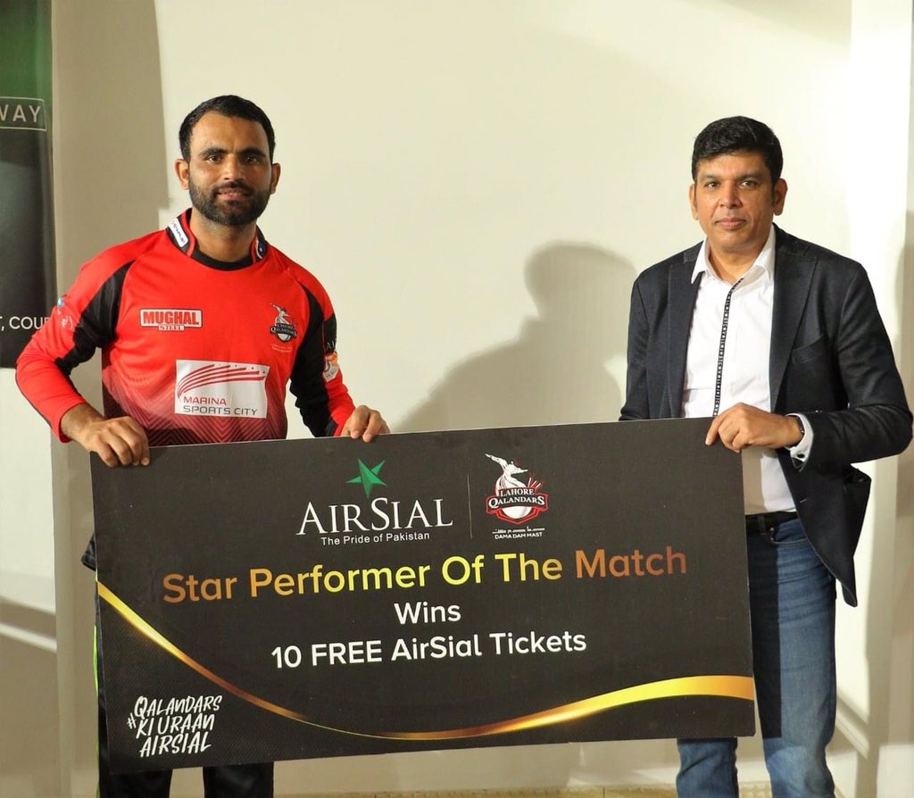 Fakhar Zaman is our Star Performer of the Match Today!

#AirSial - Official Travel Partner of Lahore Qalandars

#QalandarsKiUraanAirSial #LahoreQalandars #HBLPSL7 @lahoreqalandars