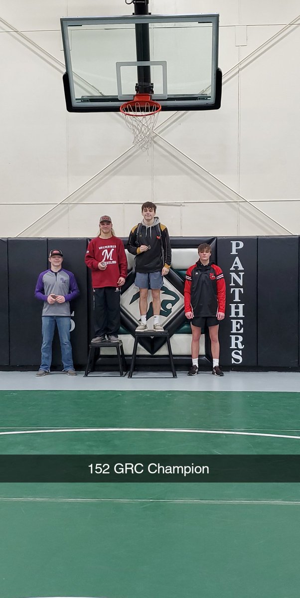 Future_Mrs_A1's tweet photo. Coleman is the 152 Grand River Conference Champion! And our Bulldogs won the conference championship! 💛🖤 https://t.co/Q1Q8h60Gnx
