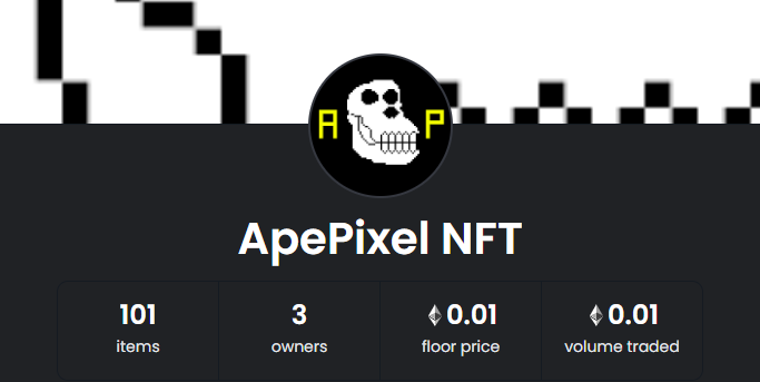 AKwabes's tweet photo. 100 ApePixel waiting their buyer π
https://t.co/W8nd8RuBhU
#NFT #NFTs #NFTCommunity #NFTcollections #NFTcollectables #ApePixel #OpenSeaNFT https://t.co/U9ThJi4GMy