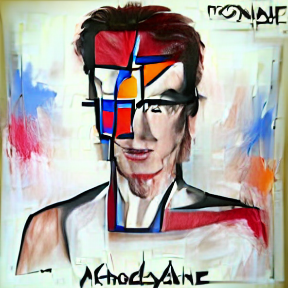 AIAlbumArt's tweet image. Album and Song Art, reimagined by Artificial Intelligence. 

Below: David Bowie's "Aladdin Sane" (1973) as reimagined by A.I. Piet Mondrian. (VQGAN+CLIP)
Original cover photo by Brian Duffy.
#Bowie #AladdinSane #Rock #Guitar #AIArt  #Mondrian