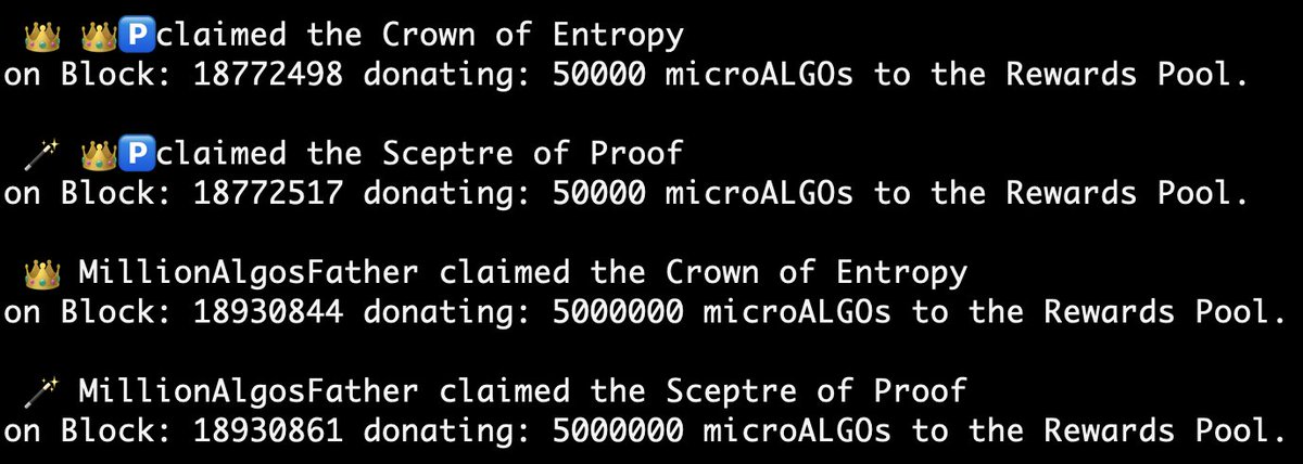 algorealm's tweet photo. 📯 To all the people of @Algorand! 📯

👑🅿️ has been dethroned! This was the shortest reign in @AlgoRealm Dynasty, lasted just for 158363 blocks! 

A new era has just begun!

Glory to @millionalgos, new 👑 Randomic and 🪄 Verifiable Majesty of #Algorand! https://t.co/WMmUVv3VBi