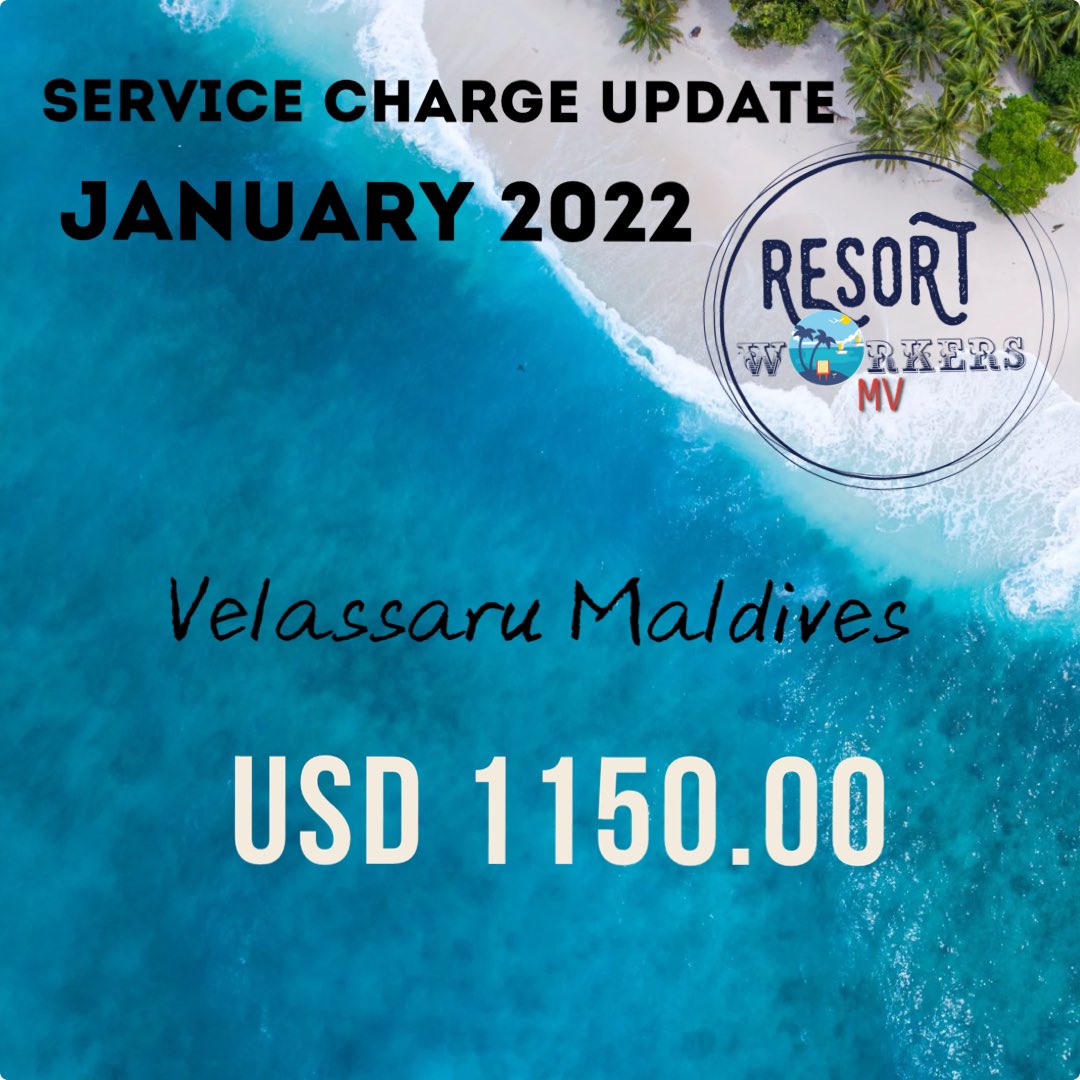 ResortWorkersMv's tweet photo. Velassaru Maldives - USD 1150

#JanuaryServiceChargeUpdate
 #ResortWorkersMV https://t.co/ICDMcCfIEc