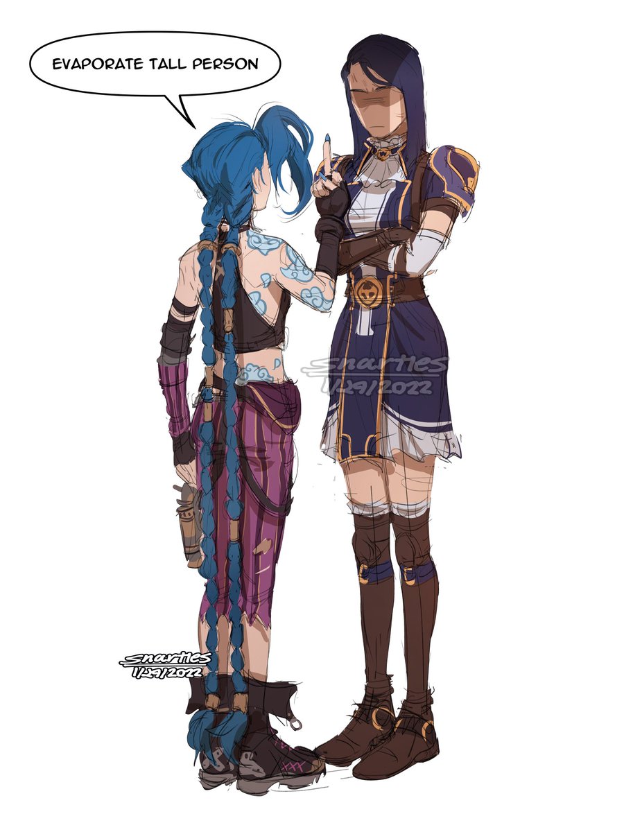 Seeing the height difference between these two killed me #arcane #arcanefanart