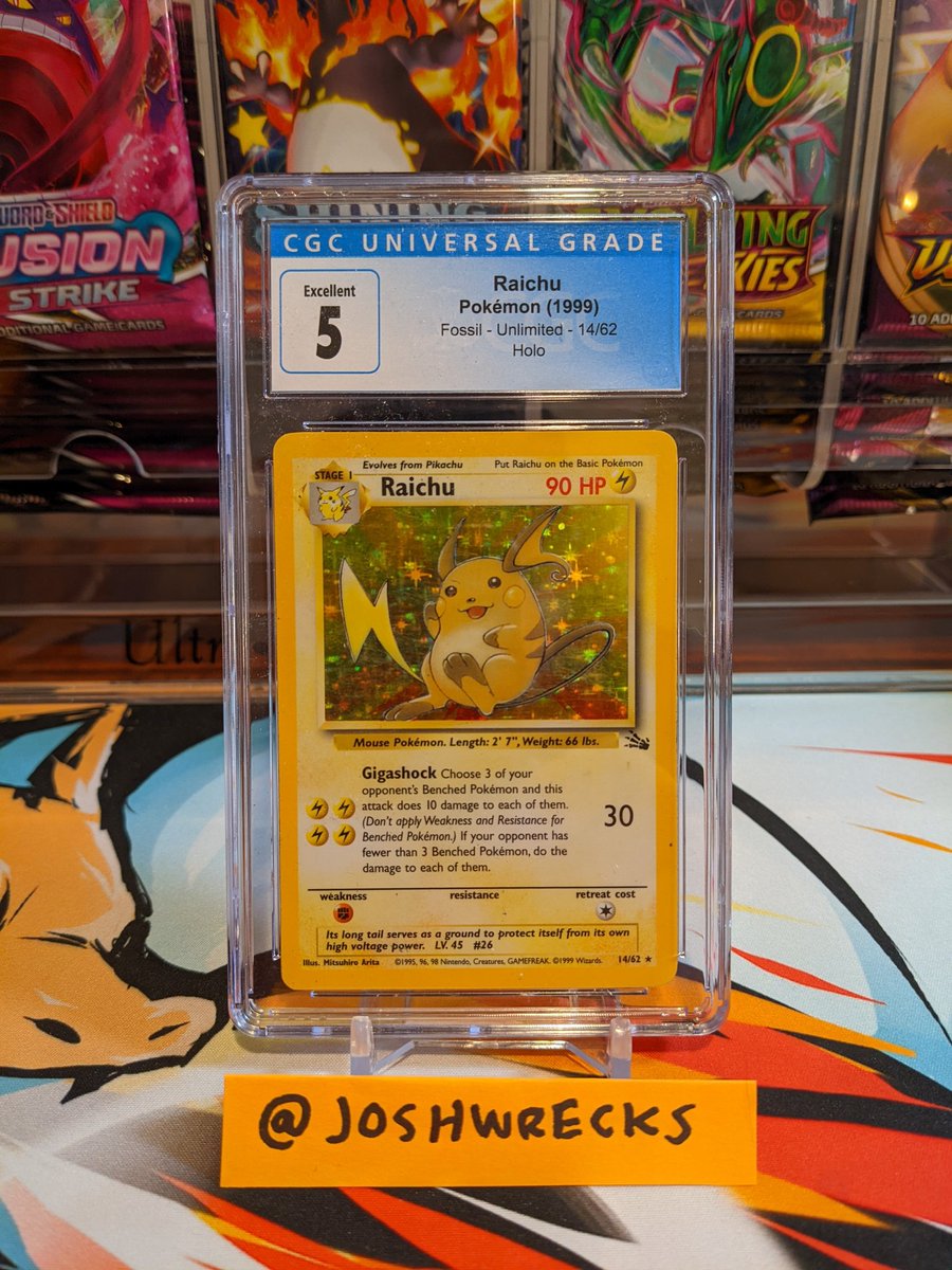 joshwrecks's tweet photo. ⚡ Free Vintage Raichu Giveaway ⚡

Let's run up this #WOTC fossil #slabturday (#15) #giveaway!  🔥

Free shipping included!  Just: ↙️

-Follow Me ↖️
-Retweet 🔄
-Tag a homie to spread the word 🏷️

Drawing on 02/04!  🇺🇸  (US ONLY!)

#pokemon #pokemontcg #free #giveaways https://t.co/K8ZvzhWzOW