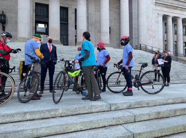 Why would the Governor of Washington come out of his office yesterday to accept a #ClimatePrescription from unknown doctors? Simple answer - organize a small group of people on issues you care about, and your elected officials listen. Try it!