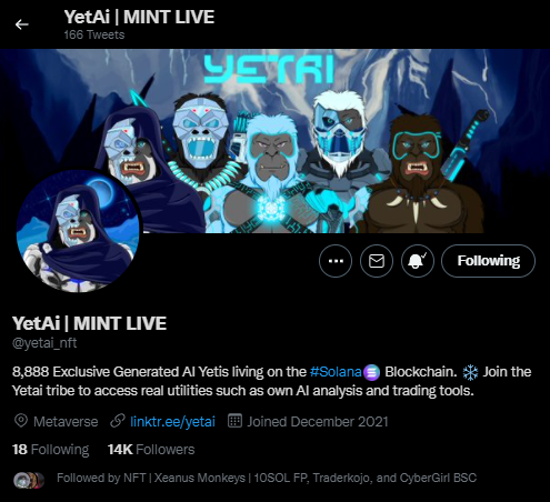 Shrim2224's tweet photo. @IreneNFT Come mint your Yetais NOW before it's too late to Collect 70% ROYALTIES and an NFT Analyzer.. Also Includes an AI Crypto trading bot!! https://t.co/nKCLnRMODX