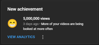 VicBoss_1's tweet photo. Apparently I reached 5m views on yt, thanks everyone! Now let's double that!  😁😊😇 #gamedev #indiedeveloper https://t.co/R3dIFIAPwq