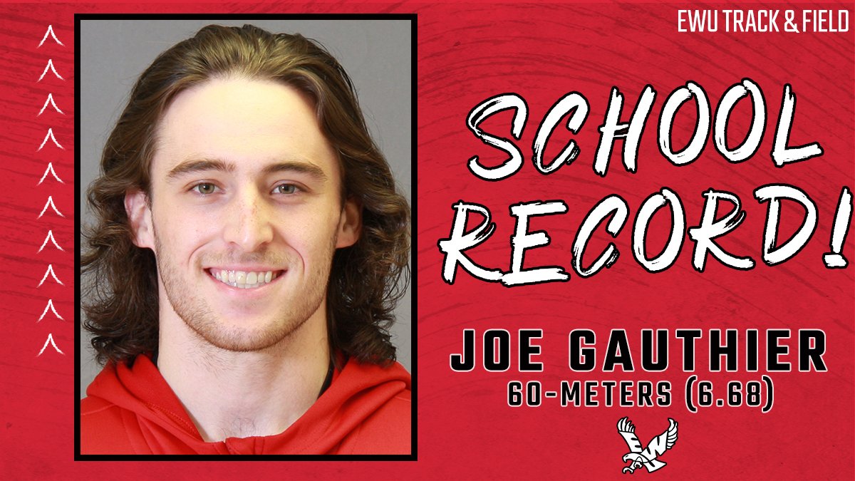 EWUTFXC's tweet photo. 🚨SCHOOL RECORD🚨

Joe Gauthier breaks a 23-year-old school record in the 60-meters, now sitting at the top with a time of 6.68 at the Idaho Team Challenge!

📰--> https://t.co/5OJdU0tLJu

#GoEags https://t.co/BwAk9P0NKR