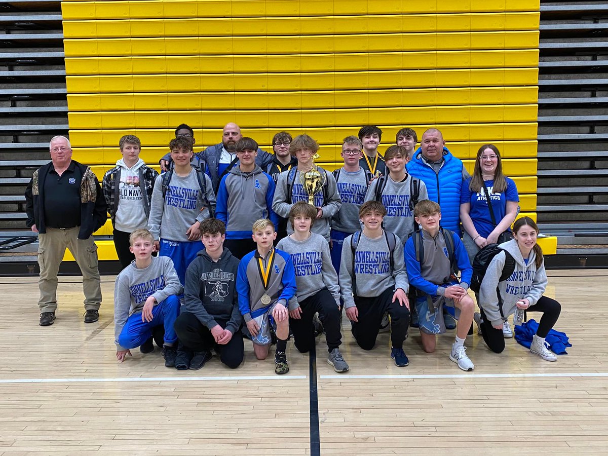 Congratulations Connellsville Junior High Wrestling, on another excellent performance at The North Allegheny Invitational 27 teams, and the Falcons finish as Team Champs!
Champs: Rice, Franks, Vielma, Cook
2nd: Gretz, Lilley, Ruggieri
3rd: Stash
4th: C. Lembo
6th: Miller