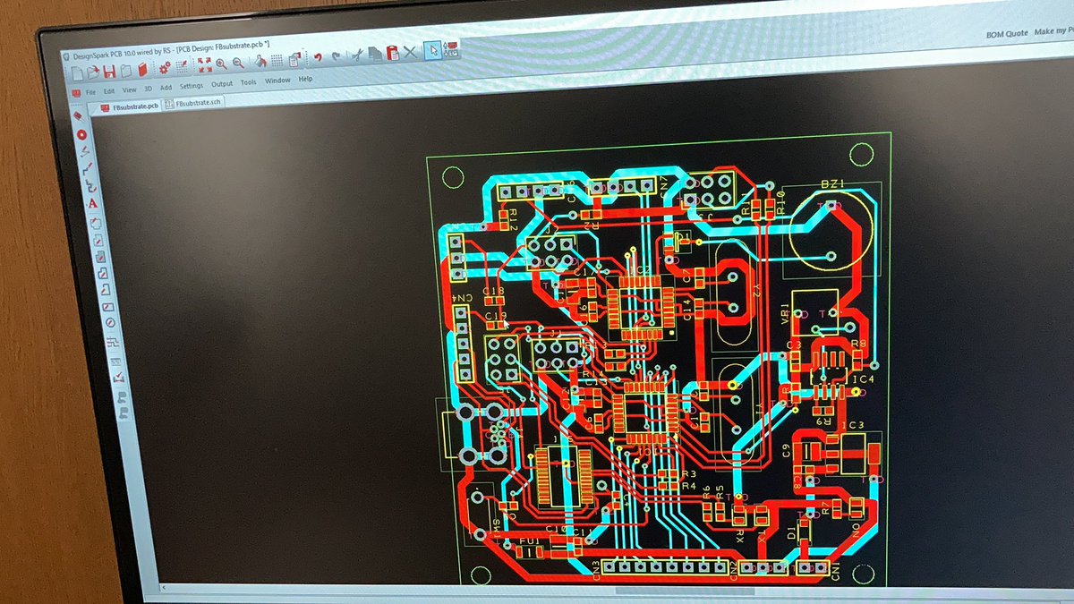keto_creative's tweet image. パターン引くの初心者だけどようやくできた。結局自分で一から引いた…
あとはベタGNDで終わりかな
#DesignSparkPCB