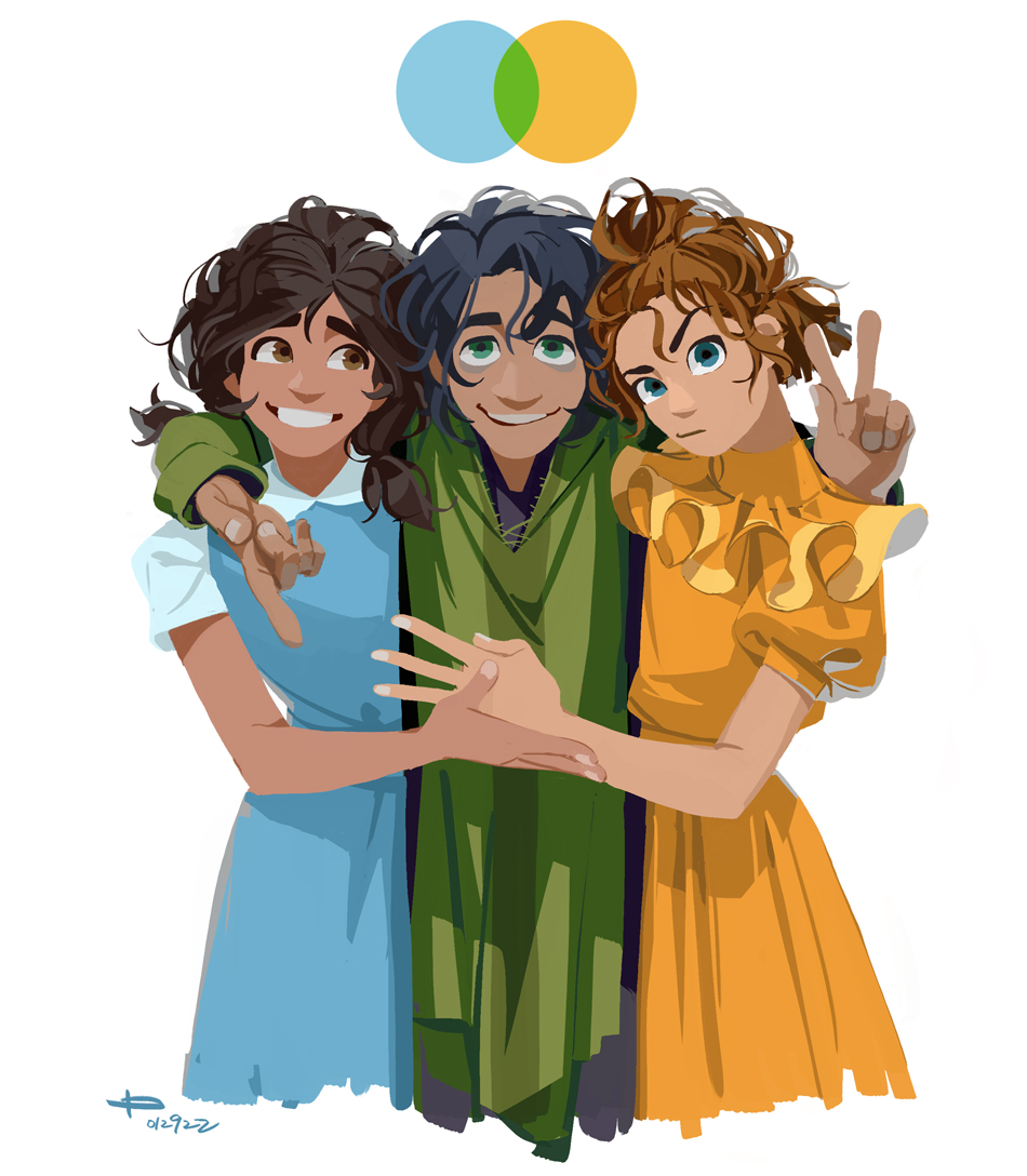 Baby #Encanto triplets, but as a color theory.