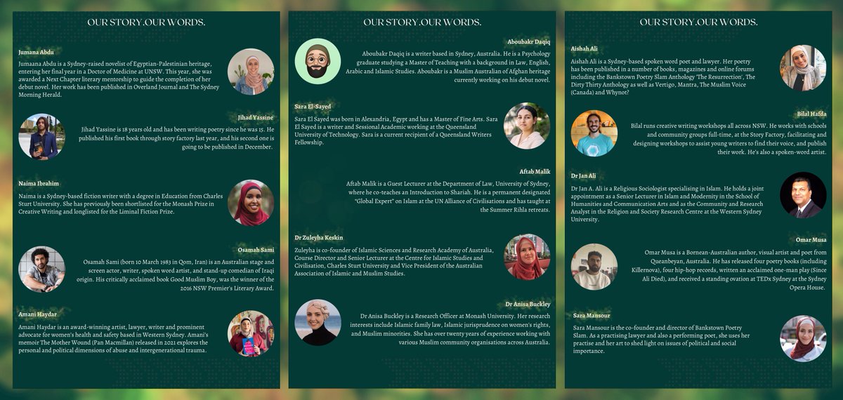conduit_mp's tweet photo. 🎟 SYDNEY MUSLIM WRITERS FESTIVAL

Saturday Feb 12. Local + international writers from a diverse range of backgrounds. Panel discussions, Q + A sessions, Performances and Workshops. Welcome to all 💛

🔗 Book tickets: https://t.co/VoD7ioCVrU https://t.co/2CUd57tUZ3
