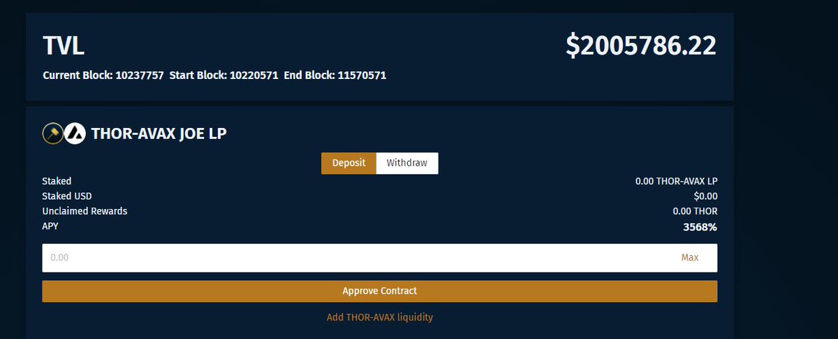 eclipse_L1's tweet photo. Day 1 of the THOR/AVAX LP pool and we've reached over $2,000,000 in TVL.⚡️🔨

🐂🐂🐂

Tomorrow, we should have some more VALIDATING announcements 🤯🤫

WAGMI ❤️❤️ https://t.co/yPltaHXsP5