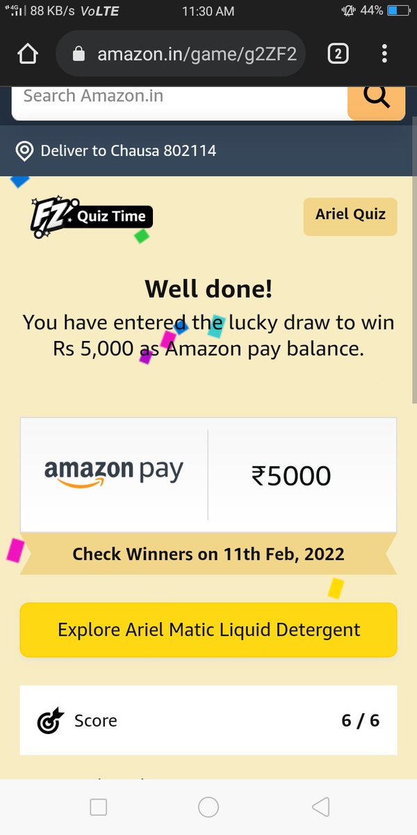 SachinS80338166's tweet image. #AmazonSpinandWin
#AmazonSpinandWin
#AmazonAnswerandWin