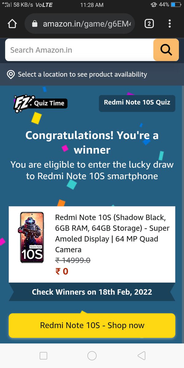 SachinS80338166's tweet image. #AmazonSpinandWin
#AmazonSpinandWin
#AmazonAnswerandWin