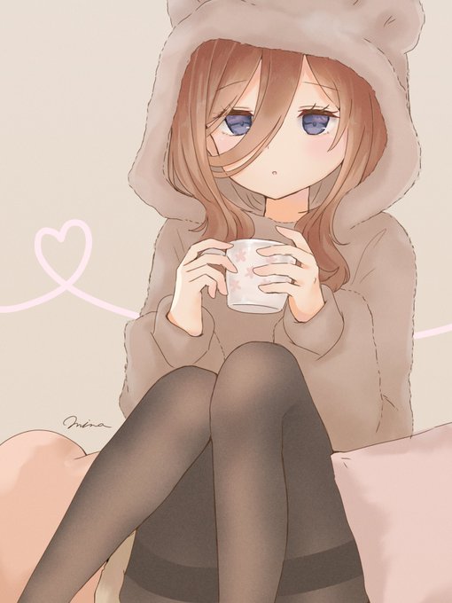 MiNAさんがTwitterに投稿した中野三玖(五等分の花嫁)のイラスト。