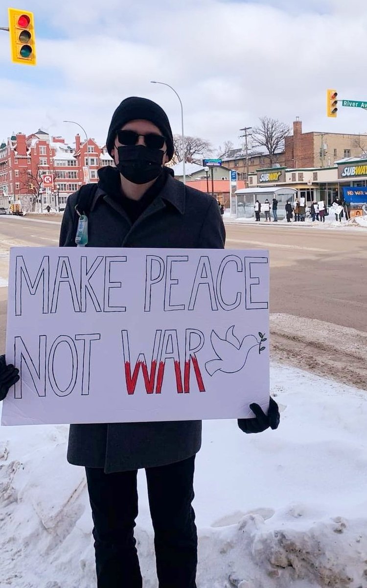 Standing with others today, we call for peace and de-escalation of the current situation. We repeat our call for Canada to withdraw from NATO, an imperialist force with no purpose but to serve US Empire's interests

No war with Russia!

Canada out of NATO! 

NATO out of Ukraine!