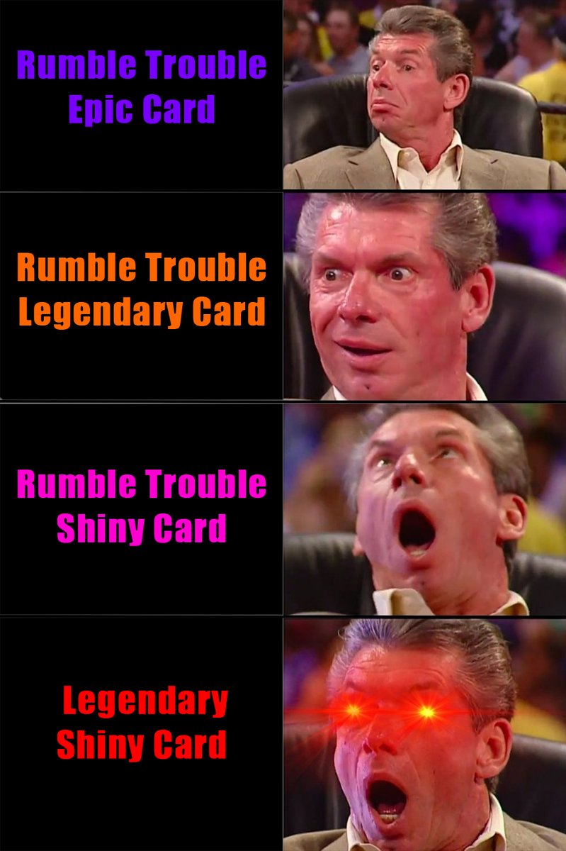 RetardGoofyDev's tweet photo. @davidgokhshtein Who will be the lucky to mint the second shiny of @Rumble_Trouble collection? 
Only 50 shiny exist out of 25 000 cards! 
0.2 % chance

If you mint a pack, we automatically send you another one for free
https://t.co/NUqO6ORpzu

#NFTs #TroubledGang #LearnToLoveIt https://t.co/7b4Yrhj678
