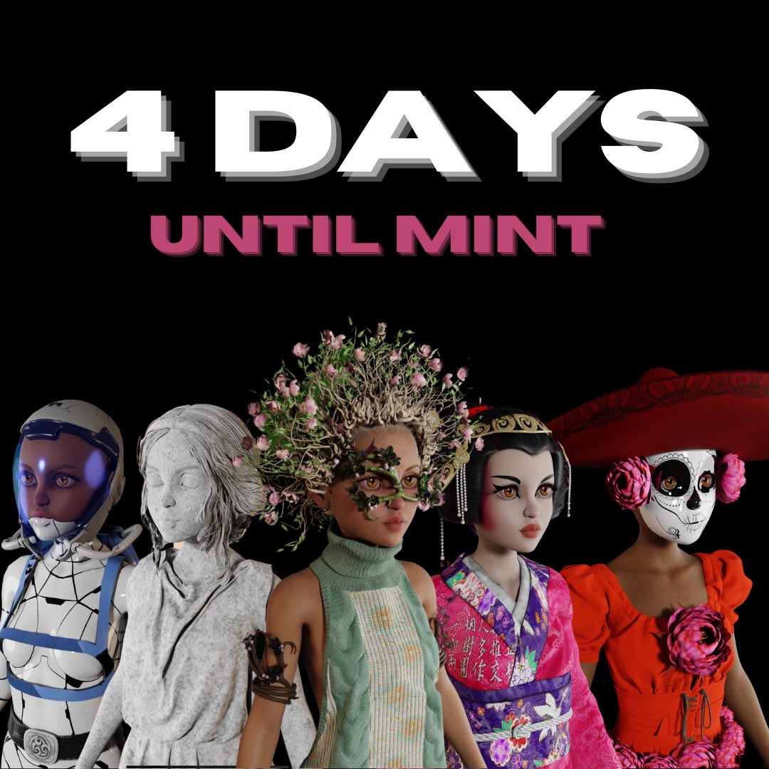 🎉✨GIVEAWAY TIME &amp; 4 DAYS UNTIL MINT✨🎉

👉 We will be giving away 19 WL spots &amp; 1 person will win $500 in eth !

🚨You have 24 hours!!!!

👇To enter:

1.) Follow <a href="/womenofcrypto_/">The Women of Crypto</a> and @amysarchive1

2.) Tag 3 frenssss

3.) Join W.O.C Discord! discord.gg/womenofcrypton…

#NFT #nfts