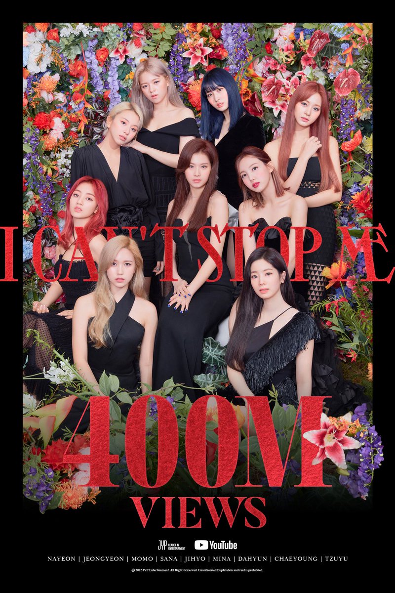TWICE "I CAN’T STOP ME" M/V
✨400 MILLION VIEWS✨

🎬 youtu.be/CM4CkVFmTds

#TWICE #트와이스 #ICANTSTOPME