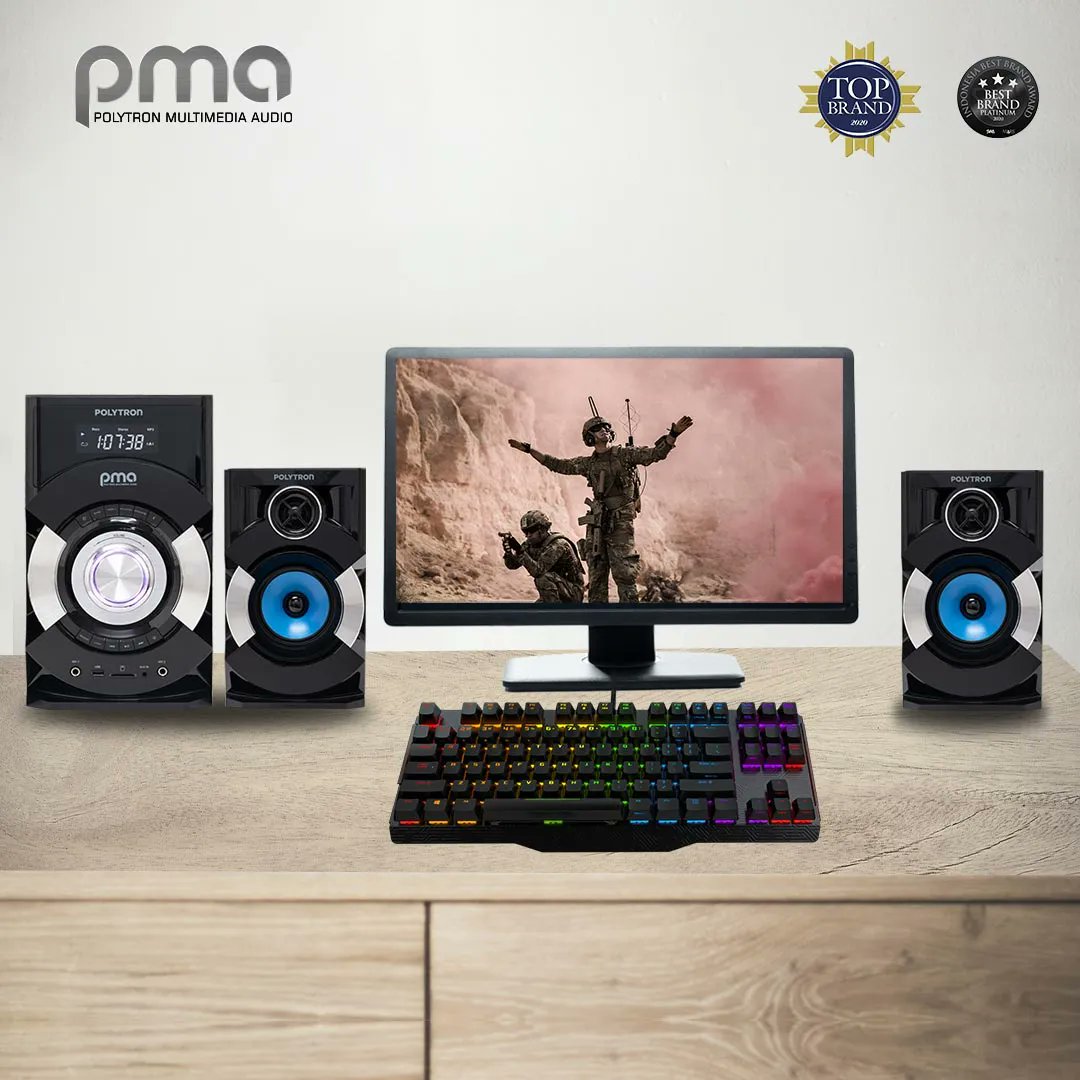 Tidak hanya dapat disambungkan ke TV, Polytron Multimedia Speaker PMA 9507 /BA juga bisa disambungkan ke komputer loh! Main game semakin realistis &amp; seru dengan suara dari PMA 9507 /BA!

#Polytron #indonesia #Livingexperience #PMA9507