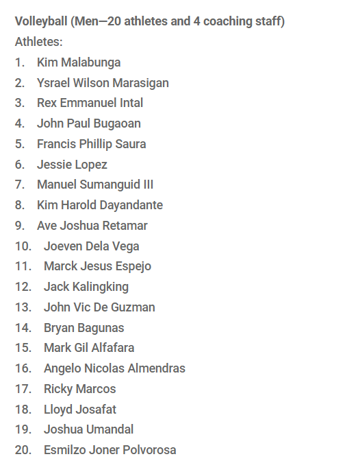 camillenaredo's tweet photo. JUST IN: The @volleyball_phi names the pools for the men's and women's teams to the SEA Games.

@AlyssaValdez2, @juliacmorado back in the 20-woman pool for the national team. || @ABSCBNNews https://t.co/8PsbDxLiBu