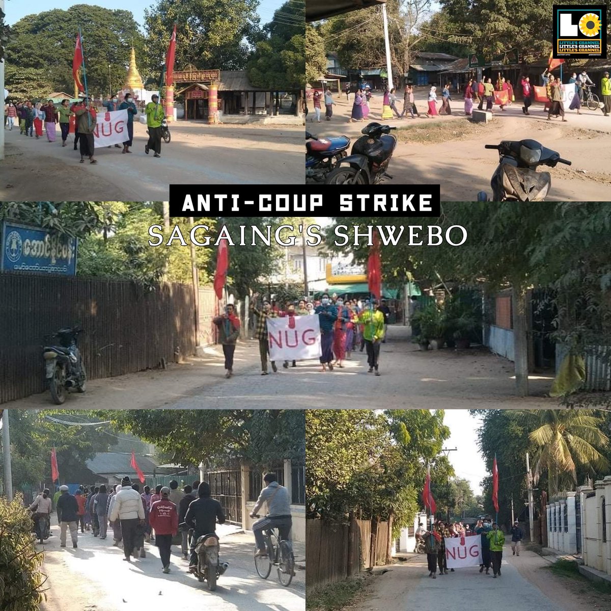 Anti-coup revolutionary strike in a village from Sagaing's Shwebo as a daily basis and in support of <a href="/NUGMyanmar/">National Unity Government Myanmar</a> government without a day off. 🪧  #2022Jan30Coup #GlobalArmsEmbargo #WhatsHappeningInMyanmar
