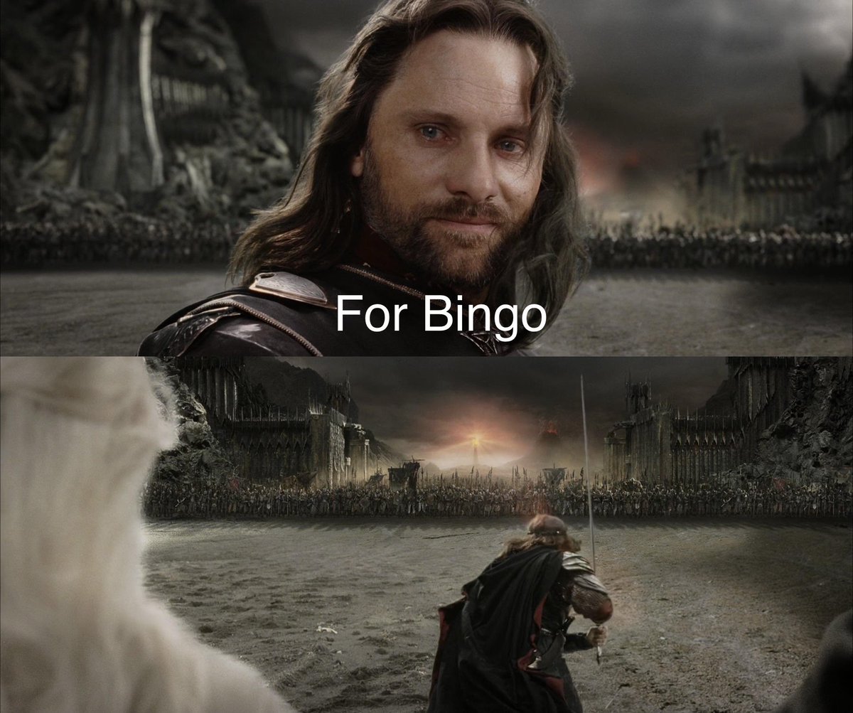 Knowing that Tolkien’s original name for Frodo was Bingo, this is all I can think of whenever I watch this scene.