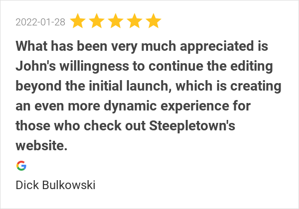 CreationsJbmd's tweet photo. New 5.0-star Review: "John and his team were great in taking our concepts and goals and turning them into an... https://t.co/WGwpJYZSB9