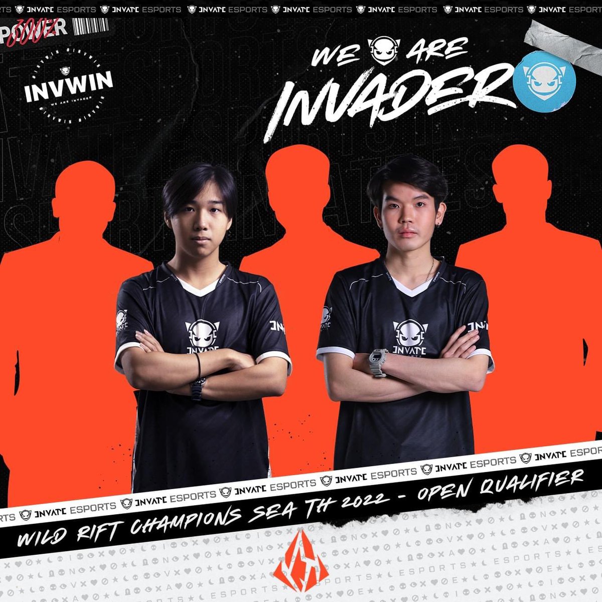 INVATE Esports Wild Rift qualifies for Champions Southeast Asia 2022 - Thailand Qualifiers 
.
Ready to compete on  4-6 February
.
Line up
- dontgetmewrong (Not CatType)
- Syndicate
- Jaycee
- KazeTAR
- Kyne

#INVATEesports #INVATE #WildRift
#WeAreINVADER #INVADER #INVWIN