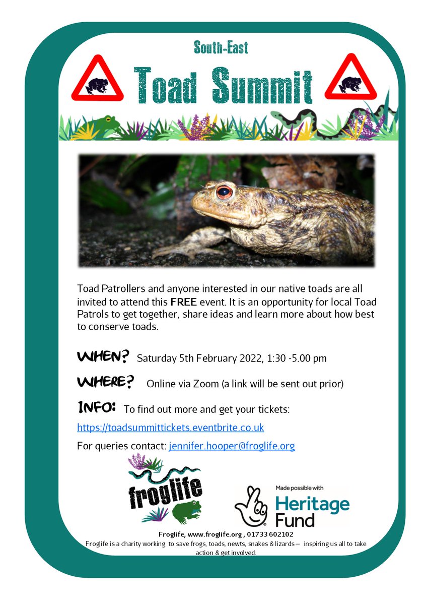 froglifers's tweet photo. The South-East #ToadSummit has now been 🚨MOVED ONLINE🚨 This is a FREE event, but you must register to receive the Zoom link. Find more info and register here: https://t.co/56Pn2MO5Kc https://t.co/CXMW5VbTZ7