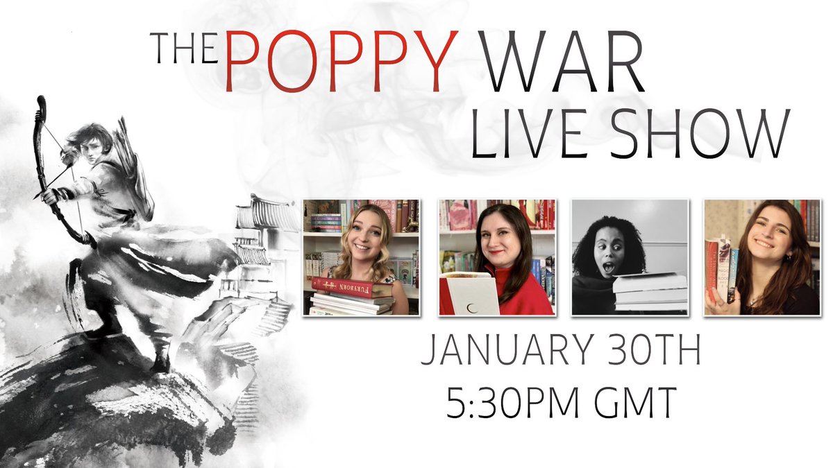 PoppyWarRA's tweet photo. Don’t miss our live discussion of The  Poppy War today 5:30pm GMT at @mythical_megan’s channel!

https://t.co/y3GCOBj9rU https://t.co/DXddXoipKg