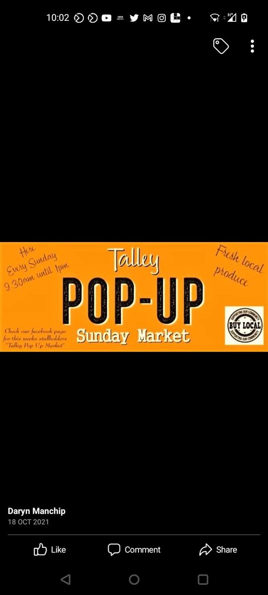 It's a beautiful Sunday morning.  Talley Pop up market is stocked with delicious baked goods and fresh veg from Elmo's Kitchen.