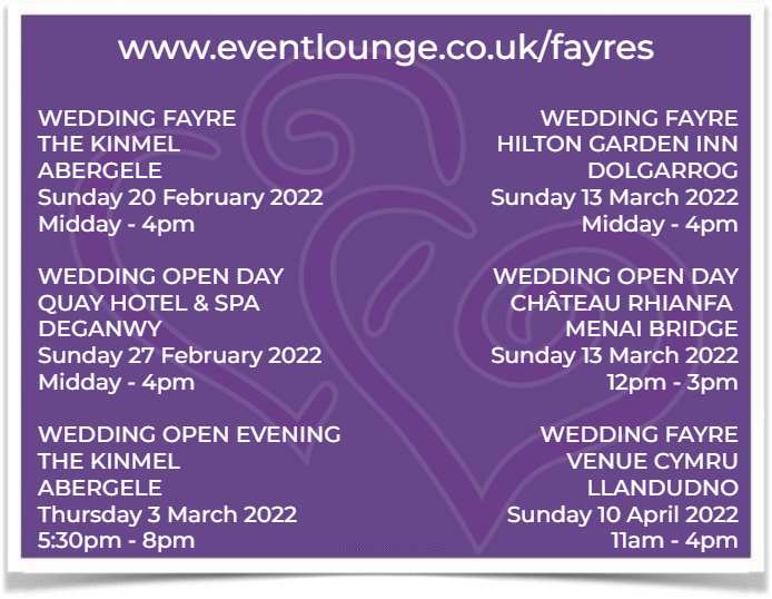 St. Dwynwen's Day this last week and Valentine Day coming soon, romance is in the air ;-) Our team is ready to help and inspire you for that day to remember eventlounge.co.uk/fayres