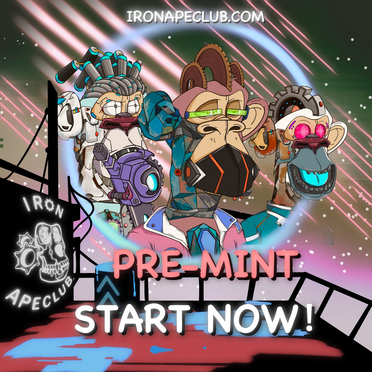 #IronApeClub  #NFT  Pre-Mint NOW!

Mint : pre-mint.ironapeclub.com

Opensea : opensea.io/collection/iac…

Discord : discord.gg/K76AmTafAS

#NFTCommunity #NFTs  #Ape #BAYC #MAYC