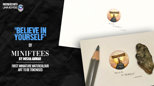 UniverseVR92's tweet photo. A beautiful creation by Misha Anwar -
Capturing mighty things in tiny art.

"BELIEVE IN YOURSELF" - Grab this here:
https://t.co/ImkIx2X6vA

First #miniatureart to be tokenised online!

#Miniftees #Opensea #Ethereum #NFT #NFTCommunity #NFTArtist @Opensea #OpenseaNFT https://t.co/zdDZ4kVQe8