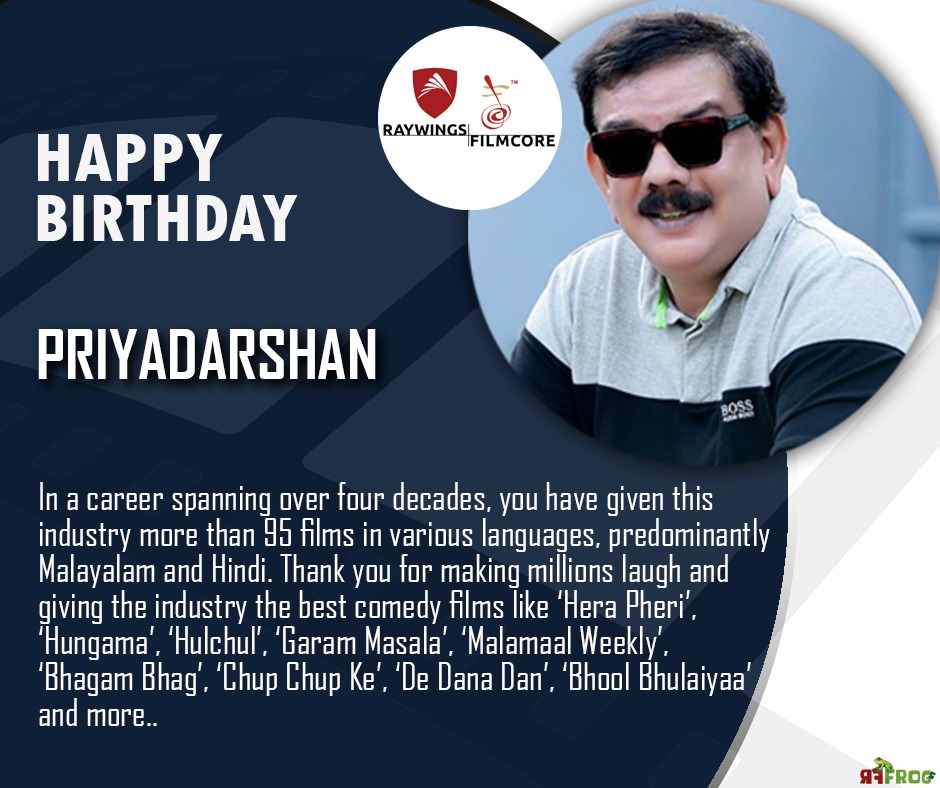 #Birthday wishes to #Priyadarshan. Thank you for making millions laugh and giving the industry the best #comedy films like #HeraPheri, #Hungama, #GaramMasala, #MalamaalWeekly, #BhagamBhag, #ChupChupKe, #DeDanaDan, #BhoolBhulaiyaa.
#raywingsfilmcore #indiancinema #bollywood