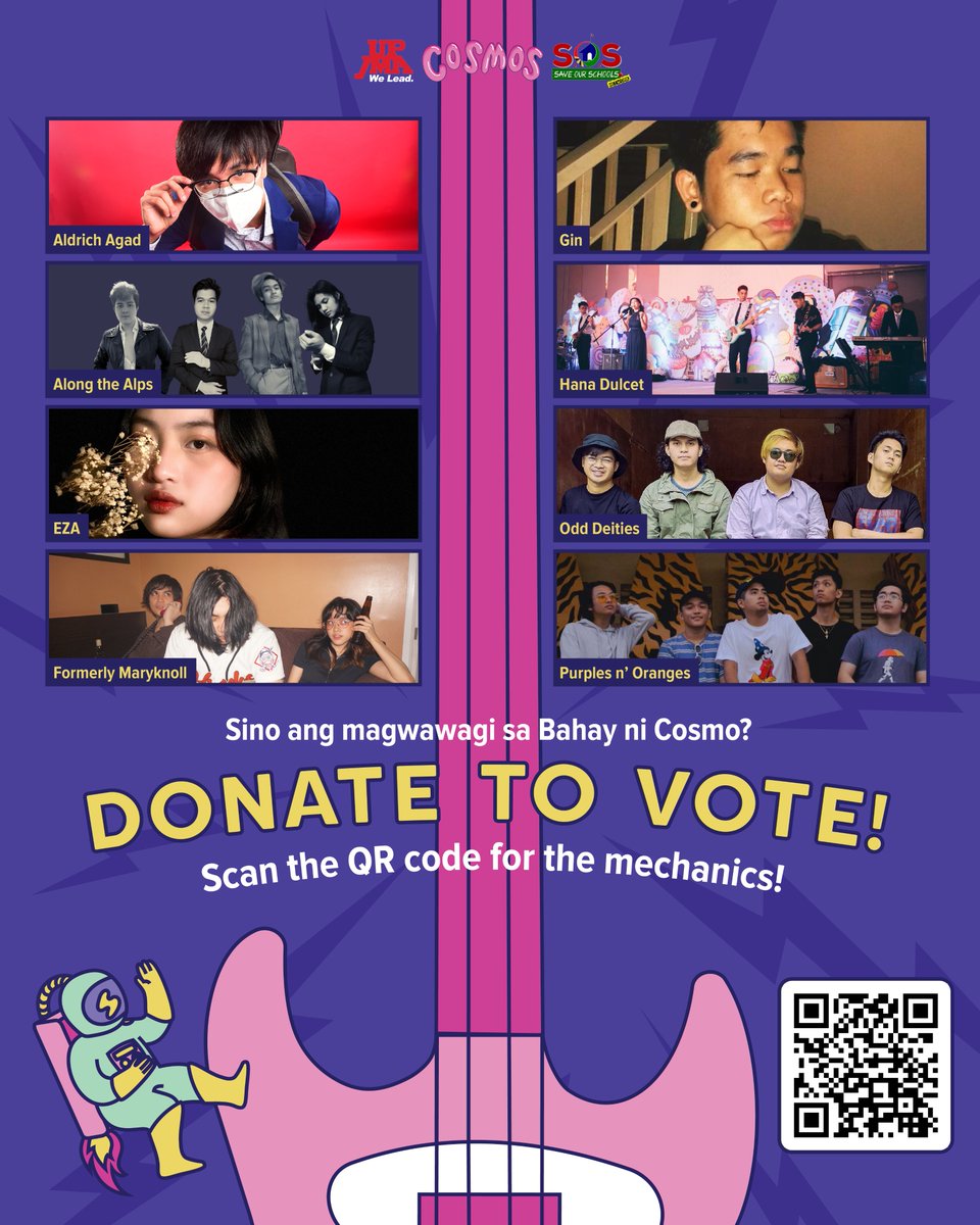 May bet ka ba na maging big winner ng Cosmic Clash? 🤩 I-vote mo na sila, mhie! 👀

For your vote to be counted, see how you can donate to Save Our Schools Network via this link: upjma.com/cosmos-cosmic-…

#CosmicClash2022 #GetCosmic #MissionCosmos #MapagpalayangEdukasyon
