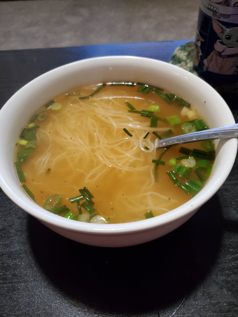 #100days #100days2022 
Day 29: When you need to go to the store, you can make soup out of hot sauce, garlic and noodles. Better than Campbell's
