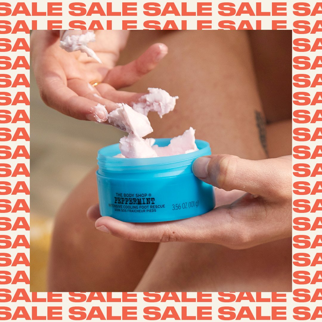 TheBodyShopIND's tweet photo. The Peppermint Intensive Foot Rescue moisturiser soothes tired, dry feet by intensively hydrating the skin.
Get 30% off on any four products in our #GetSetSale Visit https://t.co/wjgkjYFM1g, order by calling +91-7042004412 or WhatsApp on +91-8826100843 for home delivery..
#TBSInd https://t.co/ic5yZzKWvH