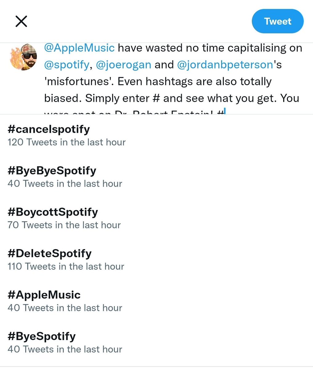 united_by_unity's tweet photo. @jordanbpeterson Look who biased twitters hashtags are. Done even need to enter a letter after # https://t.co/o0VyMNuiyw